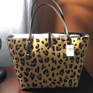 coach leopard print market tote
